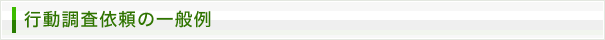 行動調査依頼の一般例